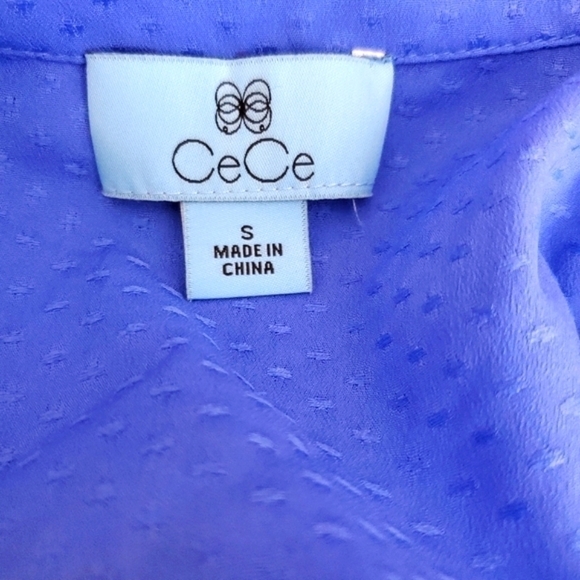 CeCe Sea Blue Ruffled Sleeve Blouse Size small - Picture 6 of 16
